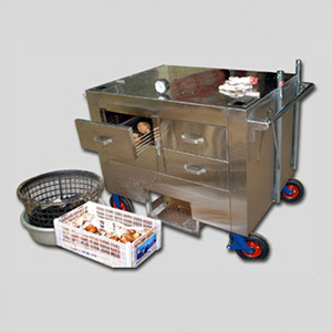 Trolley-type sweet potato oven